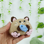 Brown Cat Crochet Pattern PDF, Cute Chubby Cat Amigurumi Tutorial