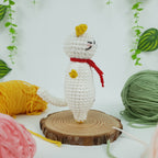 White Cat Crochet Pattern PDF, Cute Standing Cat Amigurumi, Kawaii Kitty Crochet Tutorial,