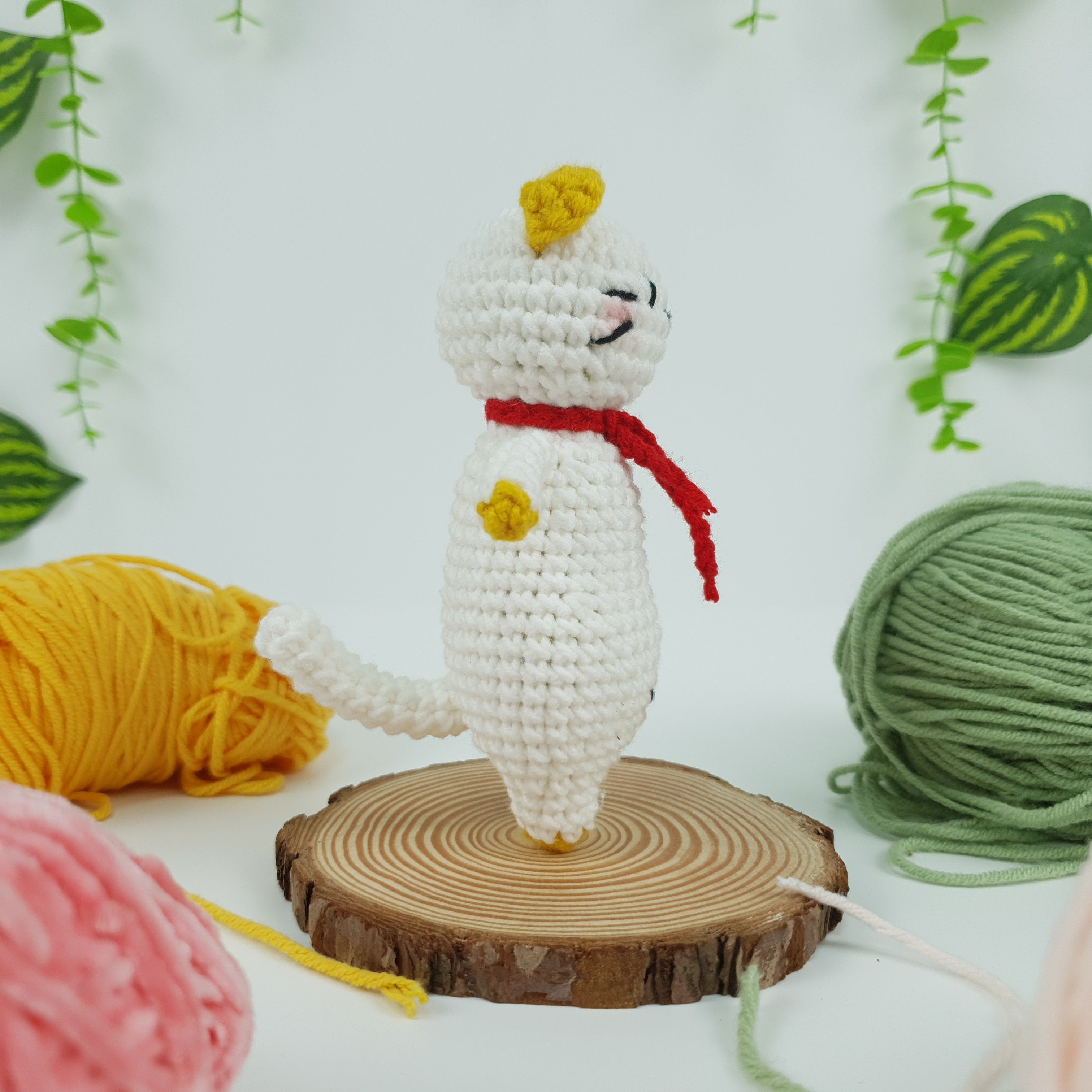 White Cat Crochet Pattern PDF, Cute Standing Cat Amigurumi, Kawaii Kitty Crochet Tutorial,