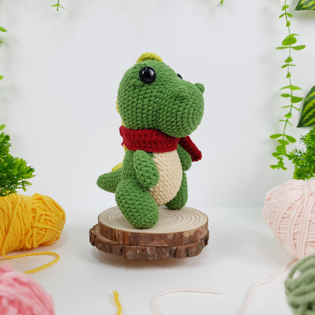 Dino Cozy Crochet Pattern PDF, Cute Dinosaur Amigurumi, Velvet Plush Crochet Tutorial, DIY Gift