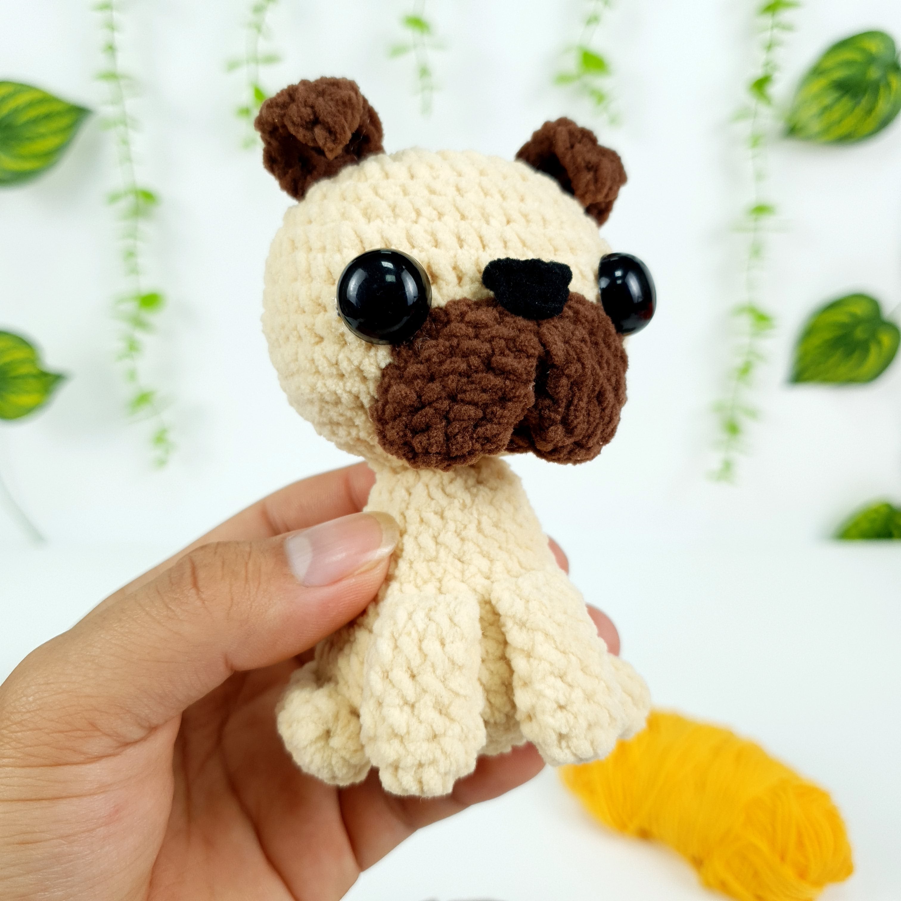 Tiny Crochet Pug Pattern: Amigurumi Puppy Plush (PDF Pattern)