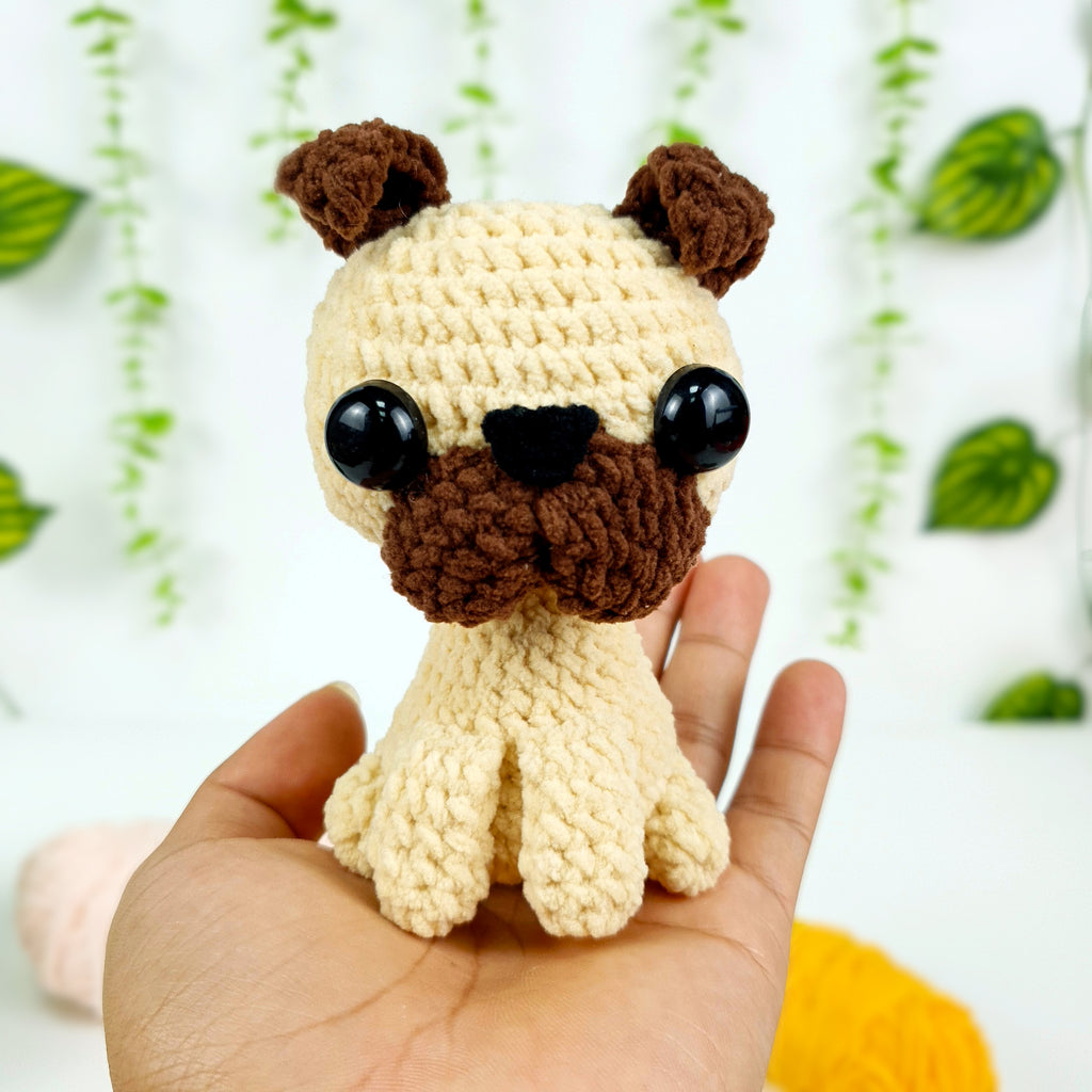 Tiny Crochet Pug Pattern: Amigurumi Puppy Plush (PDF Pattern)