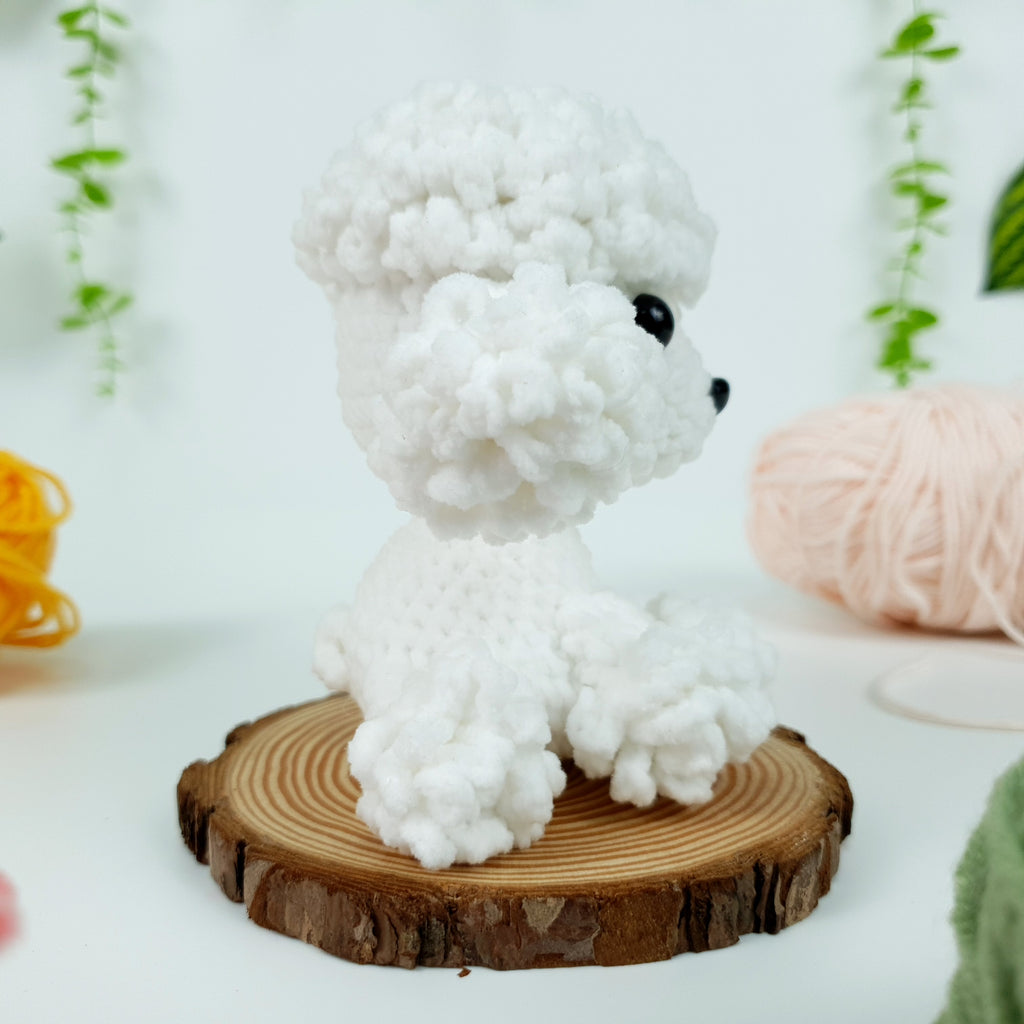 Tiny Poodle Crochet Pattern PDF, Snowy Poodle Amigurumi Tutorial