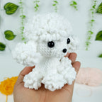 Tiny Poodle Crochet Pattern PDF, Snowy Poodle Amigurumi Tutorial