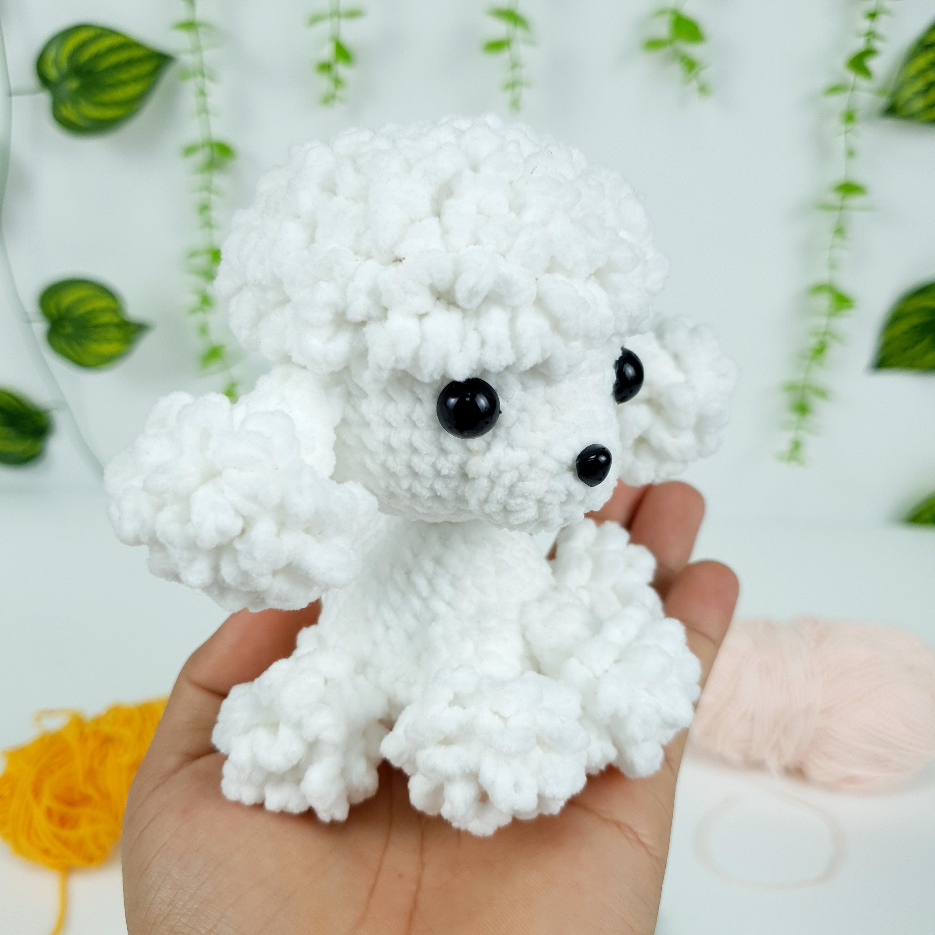 Tiny Poodle Crochet Pattern PDF, Snowy Poodle Amigurumi Tutorial