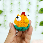 Wacky Rooster Crochet Pattern PDF, Mini Chicken in Eggshell Amigurumi Tutorial