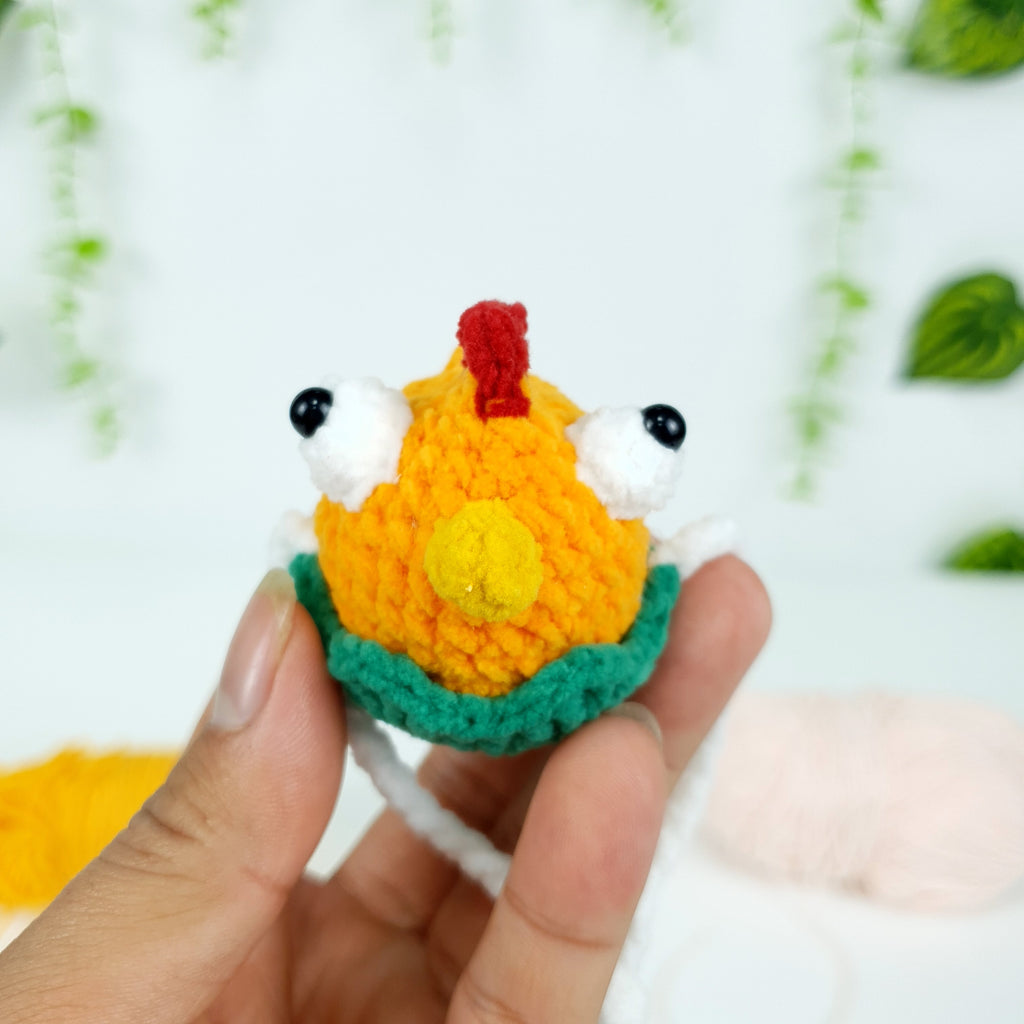 Wacky Rooster Crochet Pattern PDF, Mini Chicken in Eggshell Amigurumi Tutorial