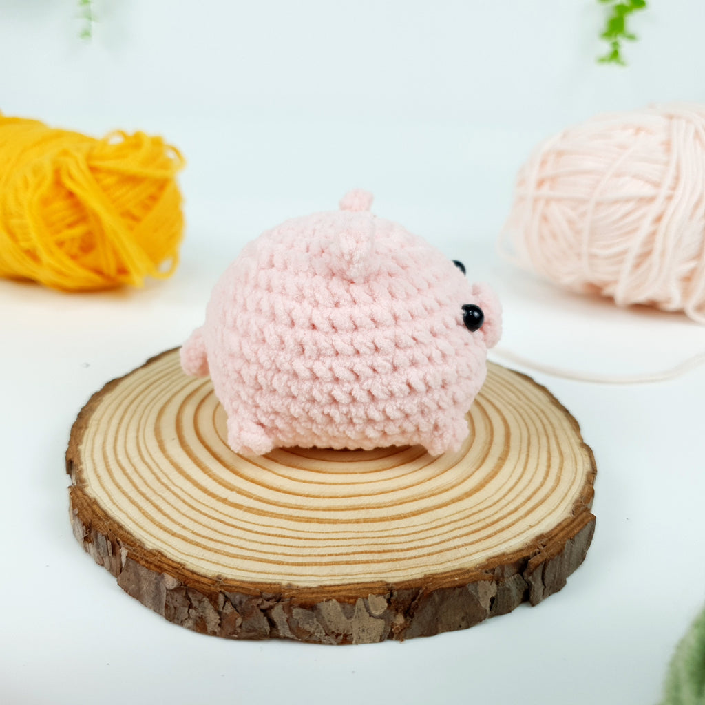 Mini Pig Crochet Pattern PDF, Piggy Puff Amigurumi Tutorial, Cute Pocket Pig Plush
