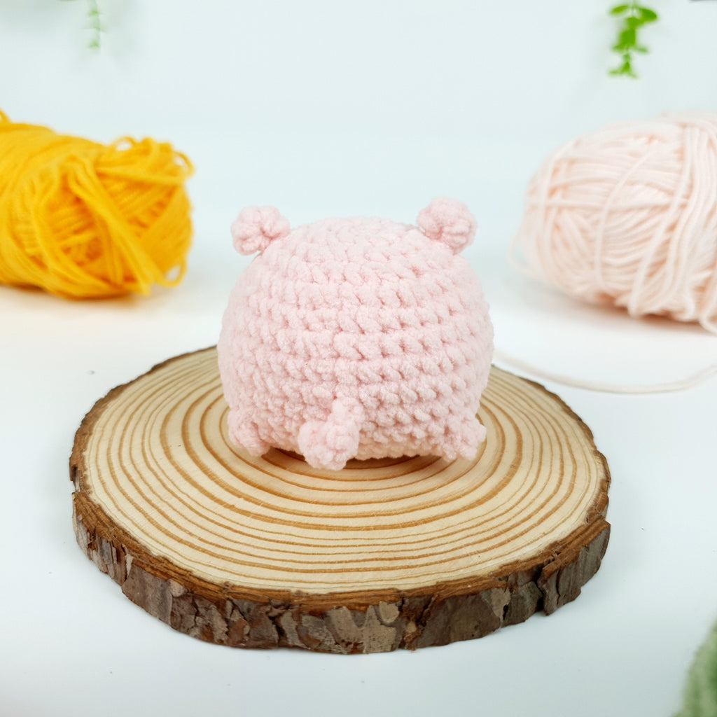 Mini Pig Crochet Pattern PDF, Piggy Puff Amigurumi Tutorial, Cute Pocket Pig Plush