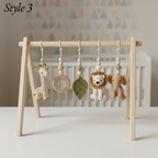 Personalized Safari Baby Gym, Handmade Wooden Play Gym, Crochet Jungle Animals, Montessori Frame, Neutral Nursery Gift
