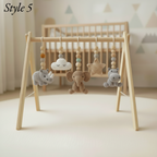 Personalized Safari Baby Gym, Handmade Wooden Play Gym, Crochet Jungle Animals, Montessori Frame, Neutral Nursery Gift