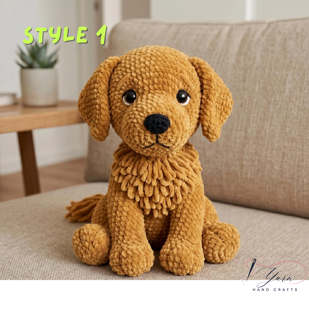 Handmade Crochet Puppy Dog Plush Toy, Cute Amigurumi Dog Stuffed Animal, Soft Kawaii Puppy Doll, Nursery Decor, Baby Gift, Dog Lover Gift