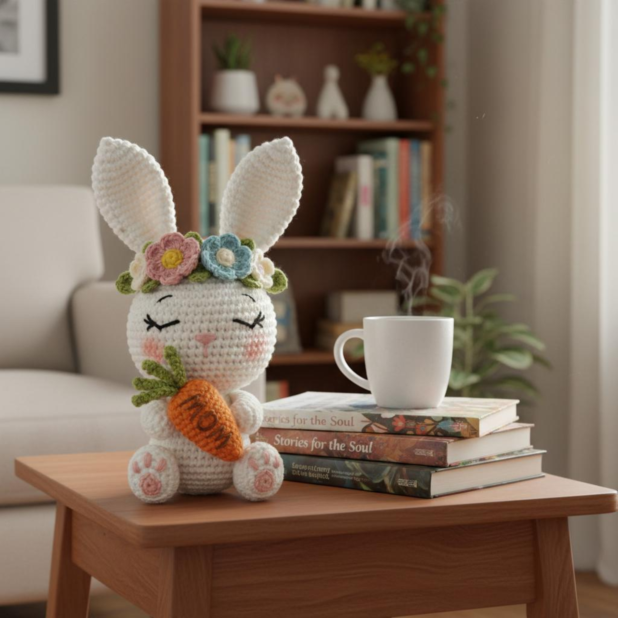 Crochet Bunny Plush Toy, Handmade Amigurumi Rabbit Doll, Kawaii Easter Bunny Gift, Cute Nursery Decor, Soft Crochet Animal, Baby Shower Gift