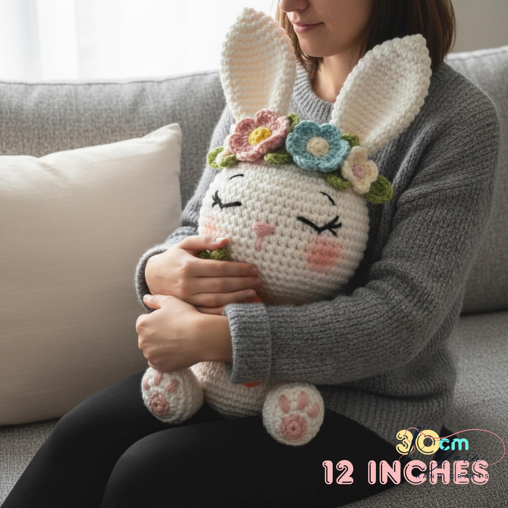 Crochet Bunny Plush Toy, Handmade Amigurumi Rabbit Doll, Kawaii Easter Bunny Gift, Cute Nursery Decor, Soft Crochet Animal, Baby Shower Gift