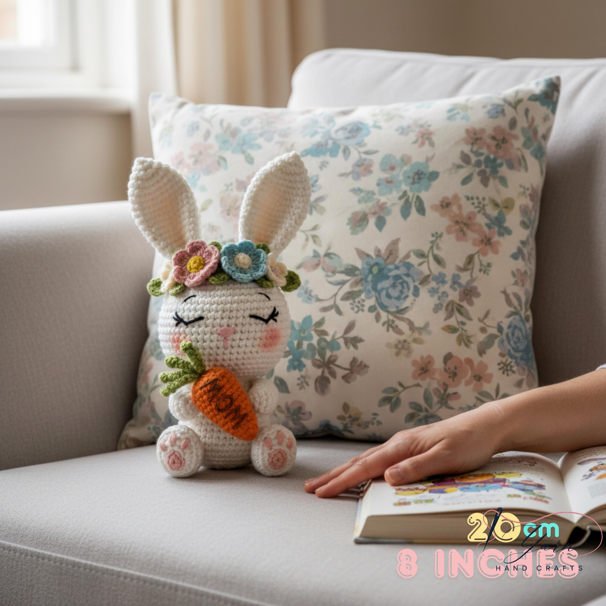 Crochet Bunny Plush Toy, Handmade Amigurumi Rabbit Doll, Kawaii Easter Bunny Gift, Cute Nursery Decor, Soft Crochet Animal, Baby Shower Gift
