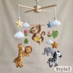 Handmade Felt Safari Baby Mobile – Jungle Nursery Crib Decor