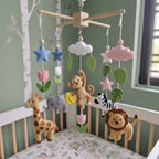 Handmade Felt Safari Baby Mobile – Jungle Nursery Crib Decor