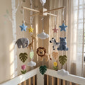 Safari Friends Felt Crib Mobile – Handmade Tropical Nursery Hanging Decor