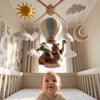Handmade Felt Australian Animal Baby Mobile – Hot Air Balloon Nursery Decor