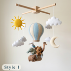 Handmade Felt Australian Animal Baby Mobile – Hot Air Balloon Nursery Decor