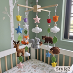 Handmade Felt Woodland Baby Mobile – Forest Nursery Crib Decor