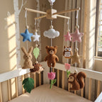 Handmade Felt Woodland Baby Mobile – Forest Nursery Crib Decor