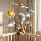 Handmade Felt Australian Animal Baby Mobile – Hot Air Balloon Nursery Decor