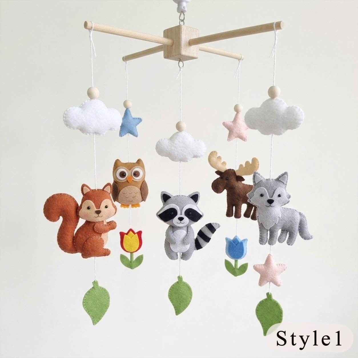 Handmade Felt Woodland Baby Mobile – Forest Nursery Crib Decor