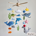 Handmade Felt Ocean Animal Baby Mobile – Whale, Dolphin & Turtle Nursery Decor