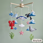 Handmade Felt Ocean Animal Baby Mobile – Whale, Dolphin & Turtle Nursery Decor