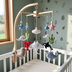 Handmade Felt Ocean Animal Baby Mobile – Whale, Dolphin & Turtle Nursery Decor