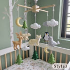 Handmade Felt Arctic Baby Mobile – Winter Nursery Crib Decor