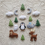 Handmade Felt Arctic Baby Mobile – Winter Nursery Crib Decor