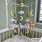 Handmade Felt Arctic Baby Mobile – Winter Nursery Crib Decor
