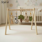 Safari Baby Gym Wooden Play Gym with Crochet Animals | Montessori Baby Activity Gym | Jungle Nursery Decor | Baby Shower Gift