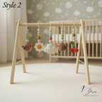 Handmade Crochet Bird Baby Play Gym, Custom Wooden Montessori Baby Gym Toys, Nursery Decor, Baby Activity Gym, Neutral Baby Shower Gift
