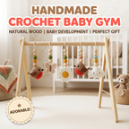 Handmade Crochet Bird Baby Play Gym, Custom Wooden Montessori Baby Gym Toys, Nursery Decor, Baby Activity Gym, Neutral Baby Shower Gift