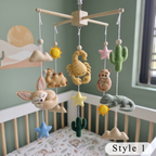 Desert Adventure Felt Crib Mobile, Handmade Boho Nursery Hanging with Cactus, Sun and Stars, Baby Shower Gift