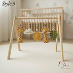 Handmade Crochet Giraffe Baby Play Gym, Custom Safari Baby Gym Hanging Toys, Montessori Wooden Baby Gym Set, Neutral Nursery Decor, Baby Shower Gift