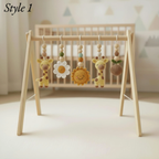 Handmade Crochet Giraffe Baby Play Gym, Custom Safari Baby Gym Hanging Toys, Montessori Wooden Baby Gym Set, Neutral Nursery Decor, Baby Shower Gift