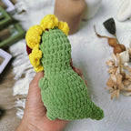 Sunflower Dinosaur Crochet Pattern PDF, No Sew Amigurumi Dinosaur, Cute Flower Dino Plush Tutorial