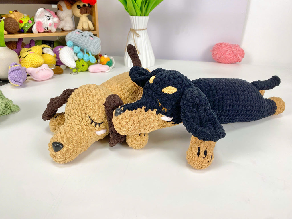 Dachshund Crochet Pattern PDF: Amigurumi Puppy Plushies (2 in 1)