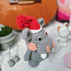 Santa Hippo Crochet Pattern PDF, Cute Christmas Amigurumi Hippo