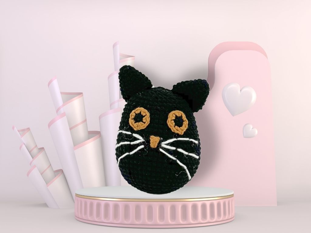 Black Cat Crochet Pattern PDF, Cute Amigurumi Cat Tutorial, Easy Crochet Cat Plush