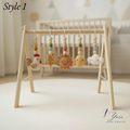 Handmade Baby Play Gym Toys | Custom Crochet Farm Baby Gym Hanging Toys | Montessori Wooden Baby Gym Toy Set | Neutral Nursery Decor | Baby Gift