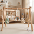 Handmade Custom Dragon Baby Play Gym, Crochet Montessori Baby Gym Toys, Wooden Activity Gym, Neutral Nursery Decor, Baby Shower Gift