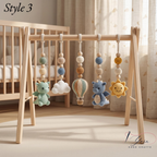 Handmade Custom Dragon Baby Play Gym, Crochet Montessori Baby Gym Toys, Wooden Activity Gym, Neutral Nursery Decor, Baby Shower Gift