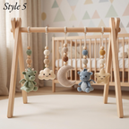 Handmade Custom Dragon Baby Play Gym, Crochet Montessori Baby Gym Toys, Wooden Activity Gym, Neutral Nursery Decor, Baby Shower Gift