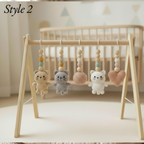 Handmade Cat Baby Gym | Wooden Baby Play Gym with Crochet Kitten Toys | Montessori Baby Activity Gym | Neutral Nursery Decor | Baby Gift