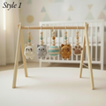 Handmade Cat Baby Gym | Wooden Baby Play Gym with Crochet Kitten Toys | Montessori Baby Activity Gym | Neutral Nursery Decor | Baby Gift
